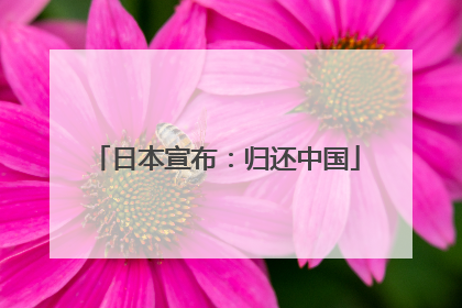 日本宣布：归还中国