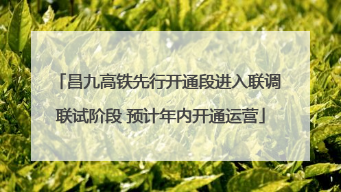 昌九高铁先行开通段进入联调联试阶段 预计年内开通运营