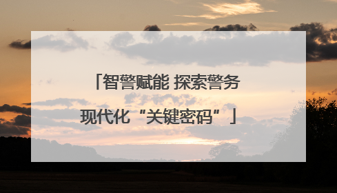 智警赋能 探索警务现代化“关键密码”