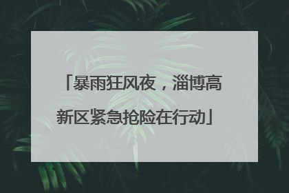暴雨狂风夜，淄博高新区紧急抢险在行动
