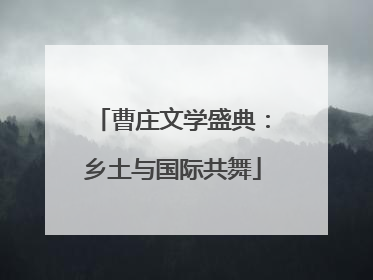 曹庄文学盛典：乡土与国际共舞