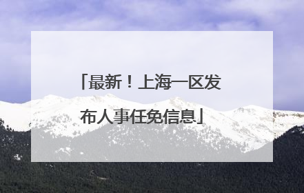 最新！上海一区发布人事任免信息