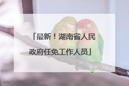 最新！湖南省人民政府任免工作人员