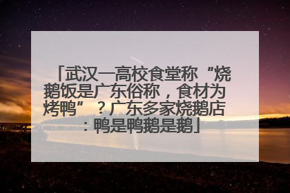 武汉一高校食堂称“烧鹅饭是广东俗称，食材为烤鸭”？广东多家烧鹅店：鸭是鸭鹅是鹅