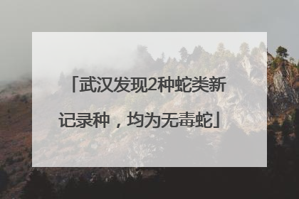 武汉发现2种蛇类新记录种，均为无毒蛇