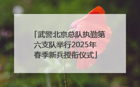 武警北京总队执勤第六支队举行2025年春季新兵授衔仪式