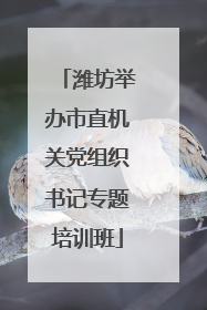 潍坊举办市直机关党组织书记专题培训班