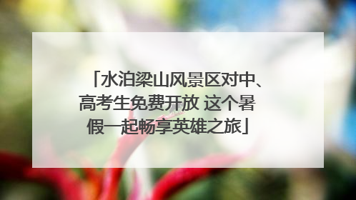 水泊梁山风景区对中、高考生免费开放 这个暑假一起畅享英雄之旅