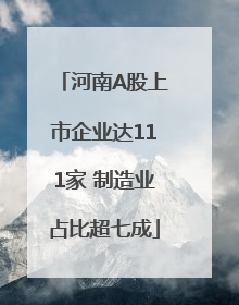 河南A股上市企业达111家 制造业占比超七成