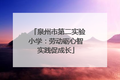 泉州市第二实验小学：劳动砺心智实践促成长