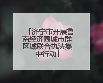 济宁市开展鲁南经济圈城市群区域联合执法集中行动