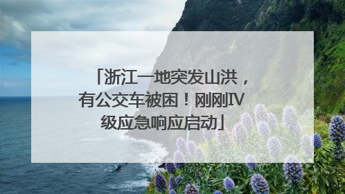 浙江一地突发山洪，有公交车被困！刚刚Ⅳ级应急响应启动