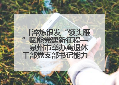 淬炼银发“领头雁”赋能党建新征程——泉州市举办离退休干部党支部书记能力建设专题培训