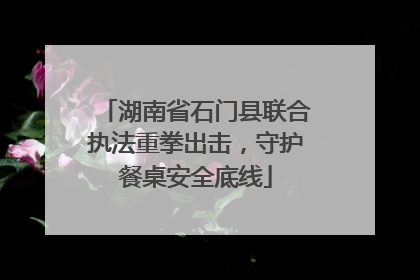 湖南省石门县联合执法重拳出击，守护餐桌安全底线