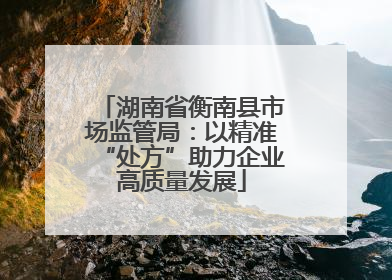 湖南省衡南县市场监管局：以精准“处方”助力企业高质量发展