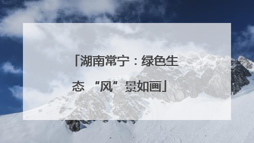 湖南常宁：绿色生态 “风”景如画