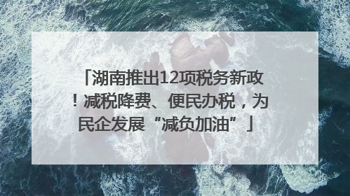 湖南推出12项税务新政！减税降费、便民办税，为民企发展“减负加油”