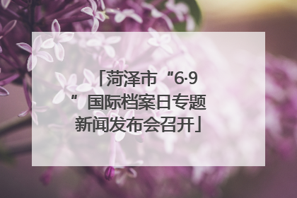 菏泽市“6·9”国际档案日专题新闻发布会召开