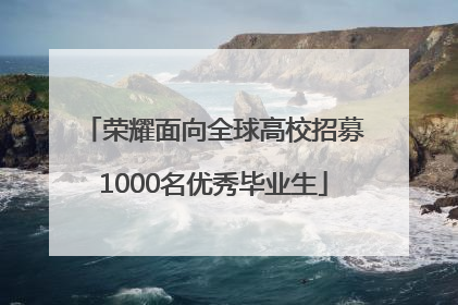 荣耀面向全球高校招募1000名优秀毕业生