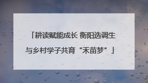 耕读赋能成长 衡阳选调生与乡村学子共育“禾苗梦”
