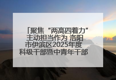 聚焦“两高四着力” 主动担当作为 洛阳市伊滨区2025年度科级干部暨中青年干部培训班开班