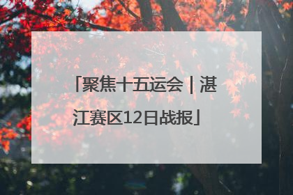 聚焦十五运会｜湛江赛区12日战报