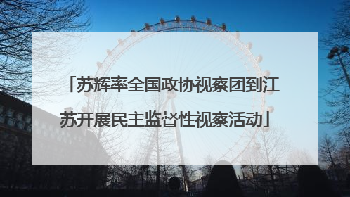 苏辉率全国政协视察团到江苏开展民主监督性视察活动