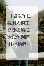 被以军拦截的人道主义救援船抵达以色列阿什杜德港