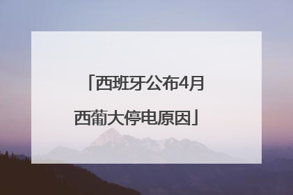 西班牙公布4月西葡大停电原因