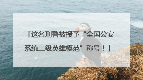 这名刑警被授予“全国公安系统二级英雄模范”称号！