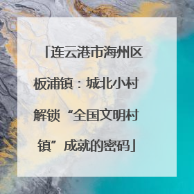 连云港市海州区板浦镇：城北小村解锁“全国文明村镇”成就的密码