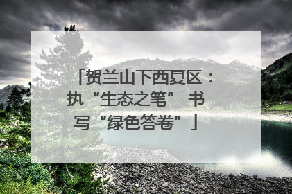 贺兰山下西夏区：执“生态之笔” 书写“绿色答卷”