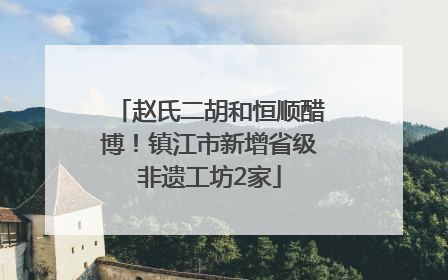 赵氏二胡和恒顺醋博！镇江市新增省级非遗工坊2家