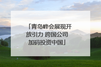 青岛峰会展现开放引力 跨国公司加码投资中国