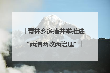 青林乡多措并举推进“两清两改两治理”