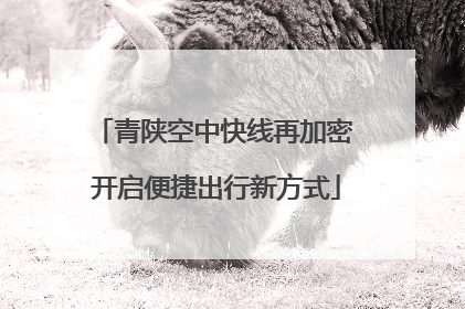 青陕空中快线再加密 开启便捷出行新方式