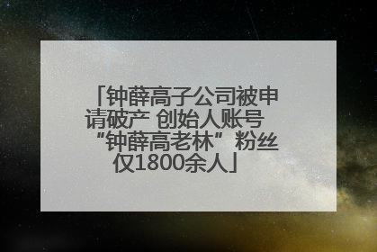 钟薛高子公司被申请破产 创始人账号“钟薛高老林”粉丝仅1800余人