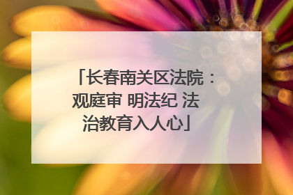 长春南关区法院：观庭审 明法纪 法治教育入人心
