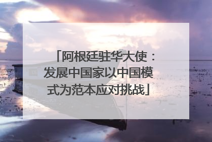 阿根廷驻华大使：发展中国家以中国模式为范本应对挑战