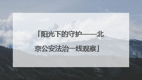 阳光下的守护——北京公安法治一线观察