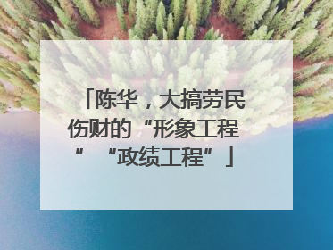 陈华，大搞劳民伤财的“形象工程”“政绩工程”