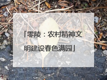 零陵：农村精神文明建设春色满园