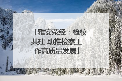 雅安荥经：检校共建 助推检察工作高质量发展