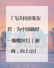 飞沃科技张友君：为中国做好一颗螺丝钉｜湘商，向上⑦