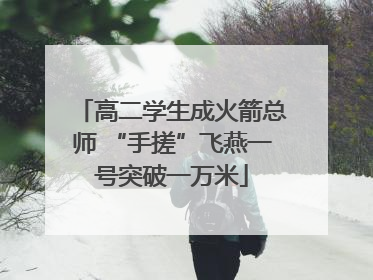 高二学生成火箭总师 “手搓”飞燕一号突破一万米