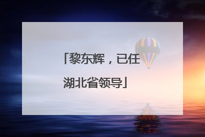 黎东辉，已任湖北省领导