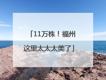 11万株！福州这里太太太美了