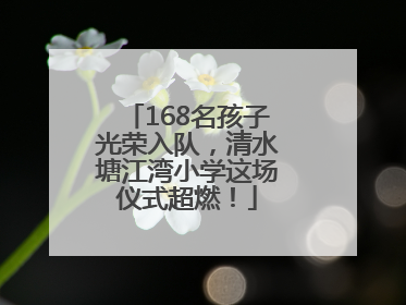 168名孩子光荣入队，清水塘江湾小学这场仪式超燃！