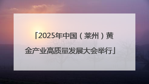 2025年中国（莱州）黄金产业高质量发展大会举行