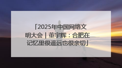 2025年中国网络文明大会｜董宇辉：合肥在记忆里很遥远也很亲切
